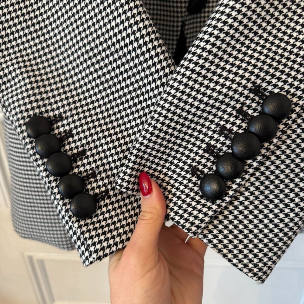 Veronica Beard Leon Dickey Black and White Houndstooth Blazer Jacket - Picture 10 of 14